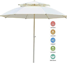 USZWBY Outdoor Garden Parasols Double Top Outdoor Parasol for Backyard,Poolside,Lawn and Garden-Umbrella Shades with Crank Lift,Waterproof UV Protection Without Base