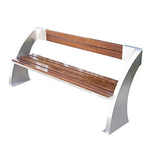 Outdoor Park Bench, Fashion Creative Stainless Steel Solid Wood Bench, for Market Square Corridor Hall Lounge (Size : 58X78x120CM)