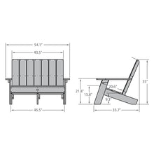 Highwood Italica Modern Outdoor Adirondack Loveseat Black