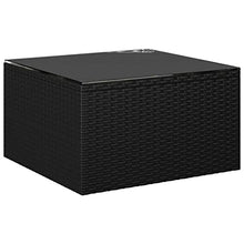 Xolmizyn 9 Piece Patio Lounge Set, Modular Outdoor Furniture with Tempered Glass Coffee Tables, Cushioned Garden Seating for Backyard, Deck, and Poolside, Black