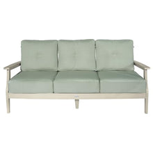 highwood Lehigh Deep Seating Sofa, with Sunbrella Cushions in Canvas Seasalt, Whitewash Frame