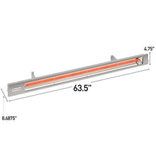 Infratech SL Series Slimline Single Element Anodized Aluminum 63.5" 3000W Silver Bronze Outdoor Heater