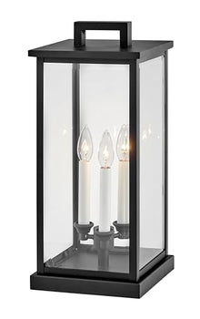 Hinkley Weymouth Medium 12V Outdoor Pier Mount Rectangle Lantern, Black