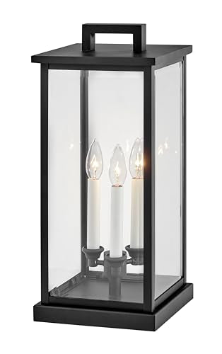 Hinkley Weymouth Medium 12V Outdoor Pier Mount Rectangle Lantern, Black