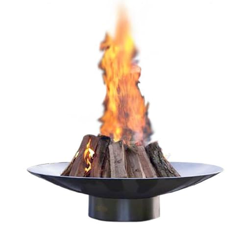 Heavy-Duty Fire Pit, Steel Fire Bowl, Stainless Steel Round Patio Outdoor FirePit, Large Fireplaces for Outside Backyard Deck Party Bonfire BBQ Firepit(Black,70CM/27.56IN)