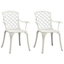 HKTMGDNG 3-Piece White Cast Aluminum Bistro Set with Umbrella Hole