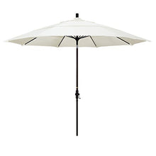 California Umbrella 11' Round Crank Lift Patio Umbrella Bronze Finish Sunbrella Canvas
