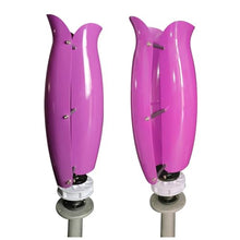 OLONETO 5KW Tulip Type Wind Turbine 12v 24v 48v Vertical Axis Wind Turbine Set Breeze Start Wind and Solar Complementary Power Generation System (Color : Purple, Size : 12V)