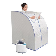 POGHDBXA Sauna Accessories, Portable Steam Tent Saunal,Stand Sauna Box,with Removable and Fumigator Single Home Sweating Bracket Bath(Silver-Blue)
