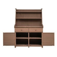 65 Inch Fir Wood Potting Bench Table with Storage Shelves Drawers Cabinet, Rustic Brown Outdoor Gardening Work Station with Anti-Tip Design for Backyard Patio Greenhouse Planting Use