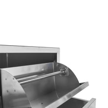 QJMUS 17 x 30 Inch Outdoor Kitchen Drawers Stainless Steel, Double Drawer with Paper Towel Holder for BBQ Island Grill Station