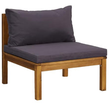 GPUTYGHN 10 Piece Patio Lounge Set with Cushion, Solid Acacia Wood Modular Seating Set with Coffee Table, Removable Thick Padded Cushions for Outdoor Garden
