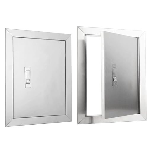 Innovz Universal Access Door Stainless Steel Access Panel, Outdoor Kitchen Doors BBQ Island Single Panel, Plumbing Access Hatch Wall Hole Cover with Metal Push Latch(750x750mm(30x30in))