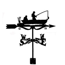 Weathervane Metal Weather Vanes with Teeth Fisherman Motorcycle Wind Direction Indicator Weather Vane Roof Weathervane for Roof Yard Wind Vane Measuring Tool (Airplane) (Fisherman)