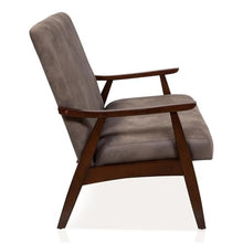 Furniture of America Kikee Faux Leather Cushioned Loveseat Bench in Brown