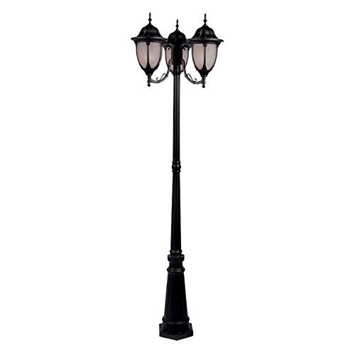 Acclaim 5069BK Suffolk Collection 3-Light Surface Mount Post Outdoor Fixture, Matte Black