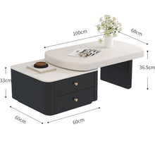 DINBOZ26X Living Room Table Modern Luxury Expandable Solid Wood Coffee Table for Living Room, Compact Design, High-End Multifunctional Furniture Outdoor Side Table