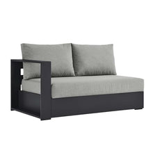Modway Tahoe Aluminum Modular Left-Facing Outdoor Patio Loveseat Gray with Weather-Resistant Cushions, Couch for Garden Backyard, Poolside