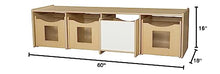 Wood Designs Mobile Rolling Storage Bench Natural Wood