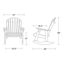 Wildridge Heritage Adirondack Rocking Chair, Tudor Brown - Outdoor Weather Resistant HDPE Rocking Chair for Patio, Deck, Fire Pit