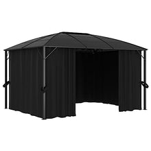 Outdoor Canopy Tent Party Tent Gazebo with Curtains 157.5"x118.1"x104.3" Anthracite