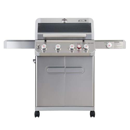 Monument Grills Mesa Series, 4+1 Outdoor Barbecue Stainless Steel Propane Gas Grill, 4 Burners & 1 Side Burner 62,000 BTU Patio Garden Barbecue Grill with Knob Controls, Mesa415BZ