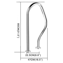 MSHOSAC Pool Handrail Pool Safety Handrails Pool Railing Pool Hand Rail No Pre-Embedded Mounted Stainless Steel Pool Stair Rail (Thickness 1.2mm)