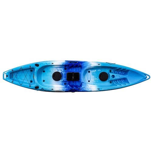 Garvee Fishing Kayaks 12.4FT 2 Person Sit on Top Kayak for Adults Blue Camo