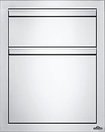 Napoleon Built-in Component - BI-1824-2DR - Double Drawers, 18-inches Wide by 24-inches Tall, Durable Anodized Aluminum Handles, Soft Close Hardware, Napoleon Stamp Detail