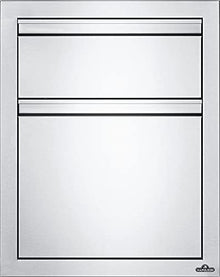 Napoleon Built-in Component - BI-1824-2DR - Double Drawers, 18-inches Wide by 24-inches Tall, Durable Anodized Aluminum Handles, Soft Close Hardware, Napoleon Stamp Detail