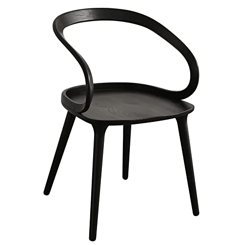 TEOYETTSF Outdoor Garden Casual Office Dining Chairs Design Wooden Rattan Armrest Comfortable Balcony Furniture