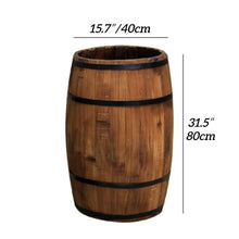 HACHJWRT Multipurpose Wooden Barrel Planter, Creative Whiskey Barrel Planter, Solid Wood Wine Barrel, Suitable for Garden and Patio(H31.5in)