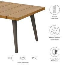 Modway Meadow Outdoor Patio Teak Wood Coffee Table in Natural Taupe