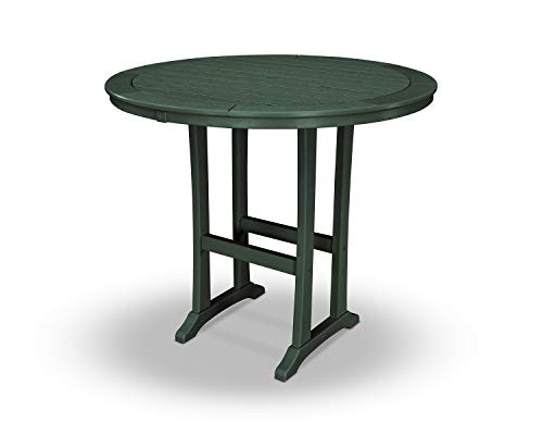 POLYWOOD® Nautical Trestle 48" Round Bar Table in Green