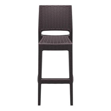 Home Square 30" Resin Wickerlook Patio Bar Stool in Brown - Set of 2