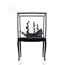 Old Modern Handicrafts Black Pearl Pirate Ship Model with Display Case Multicolor