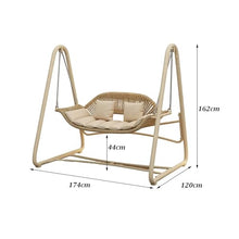 Patio Swing Chair with Galvanized Steel Frame, Porch Swing with Silent and Non-Slip Foot Pads & High Load-Bearing Crane Rope, for Backyard, Lawn, Porch, Garden