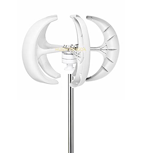 HUIZHITENGDA 5000W Vertical Wind Turbine Generator, 110V/ 220V Windmill RV Yacht Farm Small Wind Generator Home Use Windmill (White),220v