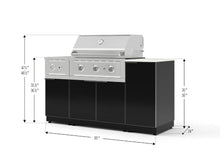 NewAge Products Classic Series 6PC Aluminum Black Modular Outdoor Kitchen Grill Island with 33" Performance Grill NG - 24"D x 65"W x 47.5"H