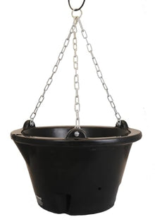 Amberol 18.5 Inch Commercial Grade Self-Watering Hanging Basket with Heavy Duty Chain - Black