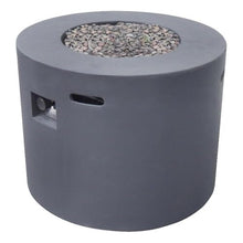 Noble House Aidan 40.000 BTU Circular Concrete Stone Fire Pit in Dark Gray