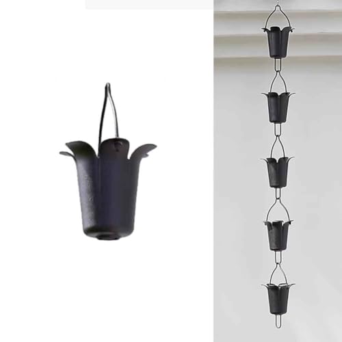 OGMOYT Aluminum Alloy Rain Chain - Stylish Gutter Replacement with Open Flow Design, Easy Installation, Custom Lengths Available for Garden and Terrace