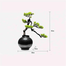 YXIANG56Q Fake Plants Artificial Bonsai Tree Indoor Fake Plants Decor with Round Black Ceramic Pots for Office Desk Bonsai Tree