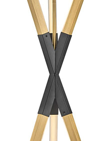 Hinkley Fredrick Ramond Rae Medium Pendant Integrated LED Lacquered Brass Black Accent