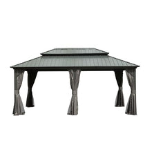 LOPOO Hardtop Gazebo Durable Aluminum Metal Structure with Double Roof Canopy Gray