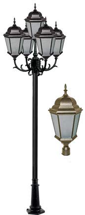 DABMAR LIGHTING INC GM2308-BZ-FROST Fixture,Post,2308,BZ,Frsted Glass,5