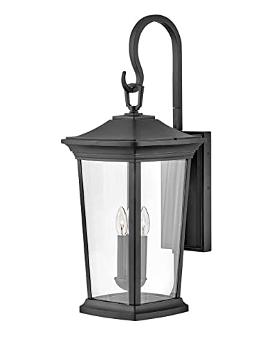 Hinkley Bromley Extra Large Wall Mount Outdoor Lantern, Museum Black Finish