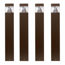 Solus Square Tunable LED Bollard – Switchable Wattage (12W–22W), 1600–3000 Lumens – Adjustable CCT 3000K/4000K/5000K – Black or Bronze – ETL Listed Path Light (Bronze, Square / 4 Pack)