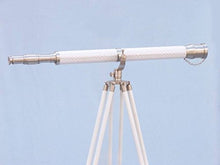 Handcrafted Nautical Decor Galileo Telescope 65" Brushed Nickel