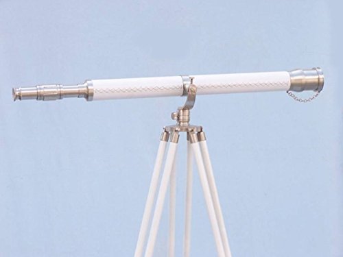 Handcrafted Nautical Decor Galileo Telescope 65" Brushed Nickel